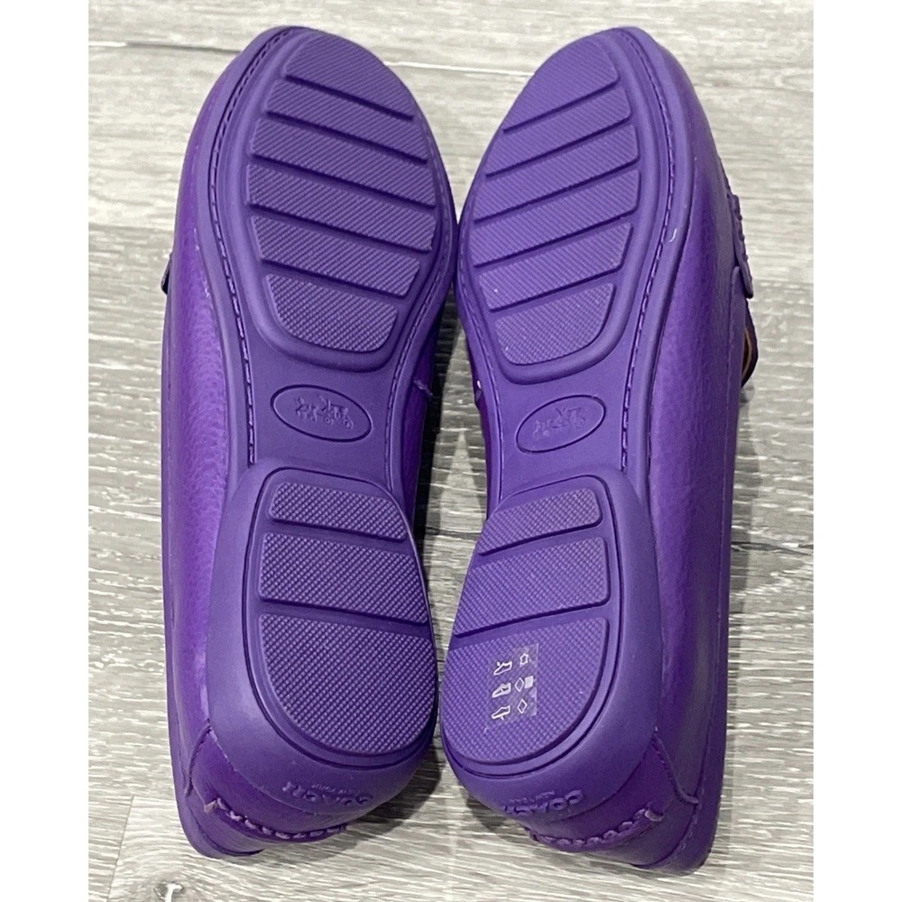 COACH PENNY‎ Pebble Grain Leather  Purple Women's 6.5 M Loafers Q8785 NWB - Picture 7 of 10